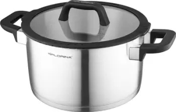 Tenxhere çeliku inox Florina Chef, 24cm, 6L, e argjendtë