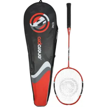 Raketë badminton Enero Pro 32, alumini, me çantë, e zezë e kuqe
