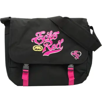 Çantë laptopi Ecko Red Messenger, 17", rrip shpatulle, e zezë me rozë