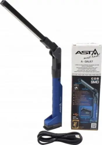 Dritë pune ASTA A GAL67, LED COB, e rikarikueshme, blu e zezë