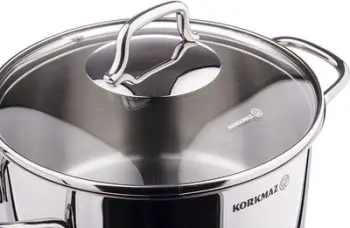 Tenxhere Korkmaz Perla, inoks 5.5L, me kapak xhami, argjendtë