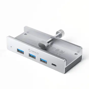 Hub USB Orico MH4PC, USB-C në 3x USB-A 3.0 dhe 1x USB-C 3.0, argjendtë
