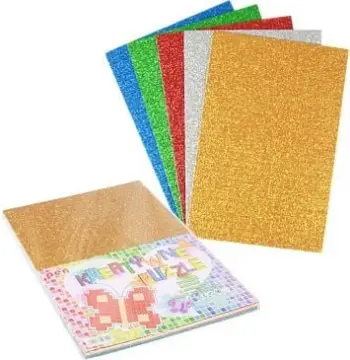 Set shkumëzash me shkëlqim Penword Glitter Foam Puzzle, 20x30 cm, 5 copë, shumëngjyrëshe