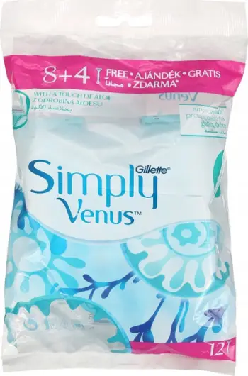 Brisk njëpërdorimësh Gillette Simply Venus, për femra, me aloe, 12 copë