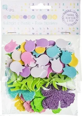 Ngjitëse shkumëze Dr. Craft Kids Tulips and Butterflies, set 92 copë, shumëngjyrëshe