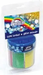 Glitter i lirshëm Fiorello Pastel, set 6 ngjyra, kavanoz 60 g, shumëngjyrësh