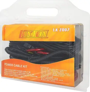 Set kabllosh përforcuesi CarAudio LX Z007, kabllo furnizimi dhe mase, kabllo RCA