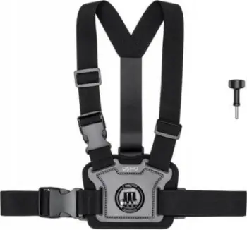 Mbajtëse gjoksi për kamerë DJI Osmo Action, me rripa të rregullueshëm, me adapter 3 pikësh, e zezë