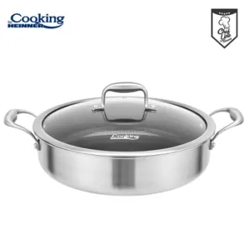 Tigan çeliku inox Heinner TITANIUM3, 30 cm, 4.8 L, me kapak