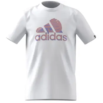 Bluzë sportive Adidas Essentials Linear për vajza, pambuk, e bardhë