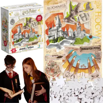 Puzzle DODO Harry Potter Hogwarts School and Quidditch, 450 pjesë, shumëngjyrësh