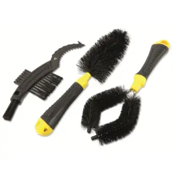 Set furçash pastrimi biçiklete Dunlop, 3 copë, plastike, e zezë verdhë