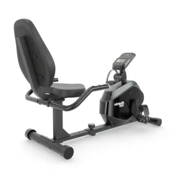 Biçikletë recumbent VirtuFit RB 1.0, me ekran, rezistencë e rregullueshme, e zezë