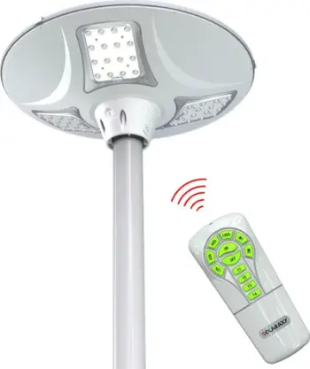 Llambë rruge solare PowerNeed SLL12, LED, IP65, argjendtë