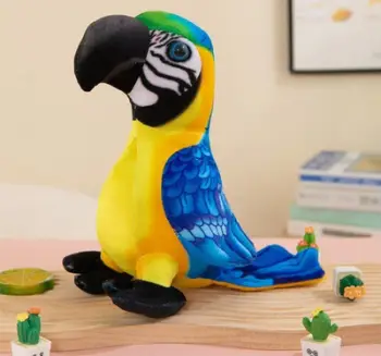 Lodër pelushi Papaga Mascot Yellow Parrot, 20 cm, e verdhë