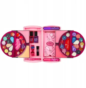 Set grim për fëmijë S&amp;L Cosmetics, paletë me hije sysh dhe llakë thonjsh, çantë rozë