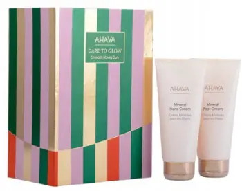 Set krem duarsh dhe këmbësh AHAVA Dare to Glow, Mineral Hand Cream 100ml, Mineral Foot Cream 100ml