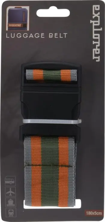 Rrip bagazhi PROWORLD Explorer, 180×5cm, rregullues, gri portokalli kaki