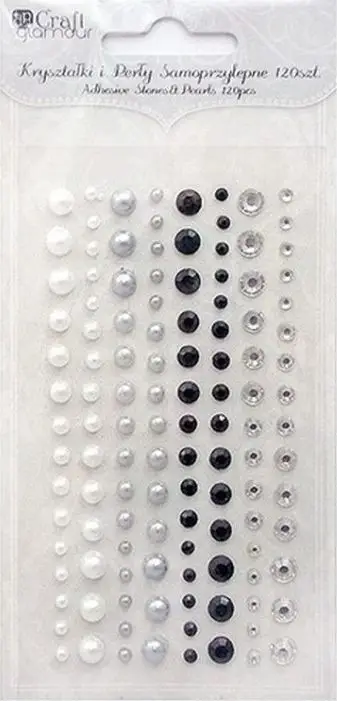 Stickers dekorativ Dalprint Mono Jewels, kristale dhe perla vetëngjitëse, 120 copë, shumëngjyrëshe