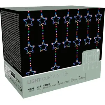 Perde drita dekorative Koopman Light Curtain, 200x200cm, 415 LED, shumëngjyrëshe