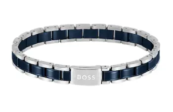 Byzylyk për meshkuj Hugo Boss Metal Links Essentials 1580664, i kaltër
