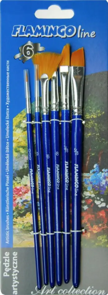 Set furçash artistike Hasta Art Collection PA-05, 6 copë, qime sintetike, shumëngjyrëshe