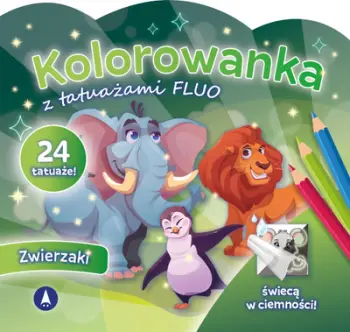 Libër me ngjyrosje Animals, me tatuazhe FLUO, për fëmijë