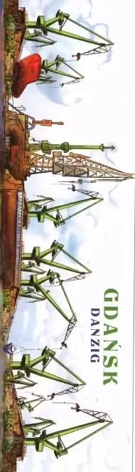 Shënues libri Gdańsk Bookmark Map, dizajn hartë qyteti, shumëngjyrësh