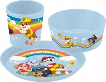 Set enësh për fëmijë KOZIOL Paw Patrol Grow, 3 pjesë, organik, blu e çelët