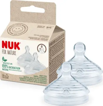 Gumëzë biberoni Nuk for Nature, silikon BPA free, Small Feed, paketim 2 copë