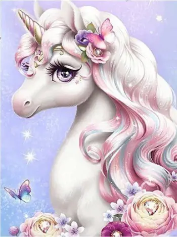 Set mozaik diamant Norimpex Unicorn, tablo dekorative, shumëngjyrësh