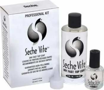 Set manikyri Seche Vite Professional Kit, Dry Fast Top Coat 15ml, rimbushje 120ml, transparent