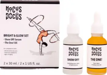 Set kujdesi fytyre Hocus Pocus Bright & Glow, serum + vaj, 2 x 30 ml