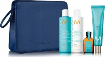 Set dhuratë Moroccanoil Hydrating, shampon balsam vaj flokësh krem duarsh, hidratues, multikolor