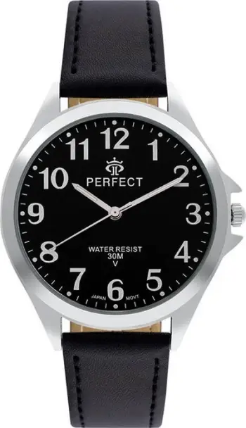 Ora dore PERFECT GXB412-05, mekanizëm MIYOTA, 38.5mm, argjendi me rrip të zi