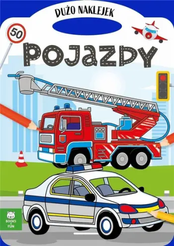 Libër ngjyrosjeje Books&amp;Fun Pojazdy, me ngjitëse, për fëmijë