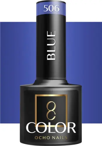 Lak gjysmë-permanent thonjsh Ocho Nails Hybrid Blu 506, 5g, blu
