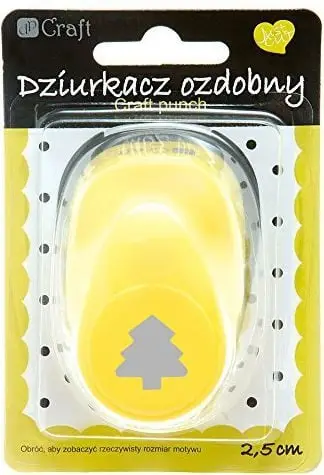 Gërshërë dekorative Dalprint Christmas Tree, motiv bredhi 2.5cm, për letër 160g, e verdhë
