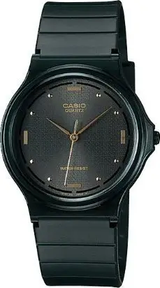 Orë dore Casio MQ76-1A, quartz, rezistente ndaj ujit, e zezë