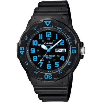Orë dore Casio MRW-200H-2B, analoge, sport, e zezë me blu