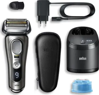 Makinë rroje elektrike Braun Series 9 Pro 9485cc, sistem foil, Clean & Charge, e zezë argjendi