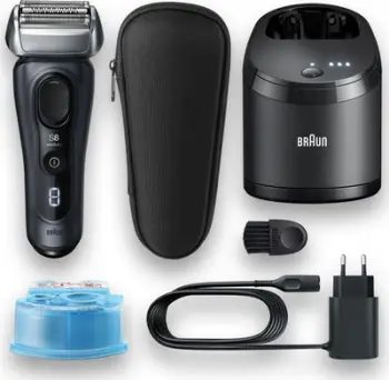 Rroje elektrike Braun Series 8 8463cc, Wet and Dry, me stacion pastrimi, gri