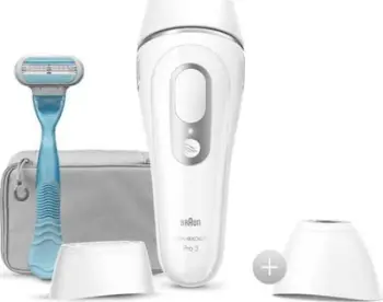 Epilator IPL Braun Silk-expert Pro 3 PL3121, për trup dhe fytyrë, i bardhë