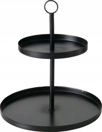 Stendë dekorative Boltze 2 nivele, metal, Ø 30cm, e zezë matte