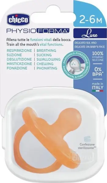Cucë Chicco Physioforma, 2-6 muaj, set 2 copë, portokalli