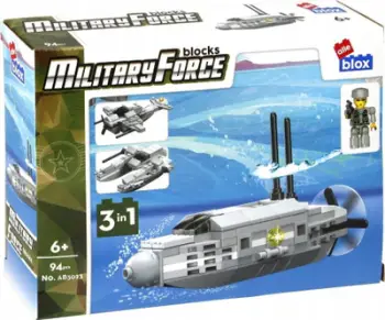 Set blloqe ndërtimi ALLEBOX Army, 3in1, nëndetëse ushtarake