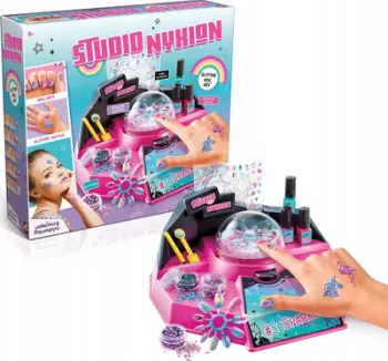 Set loje Style 4 Ever Nail Bar, art thonjsh dhe tatuazhe glitter, rozë