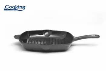 Tigan grill Heinner Marble Cooking, 26.5x4.5 cm, gize e emaluar, gri