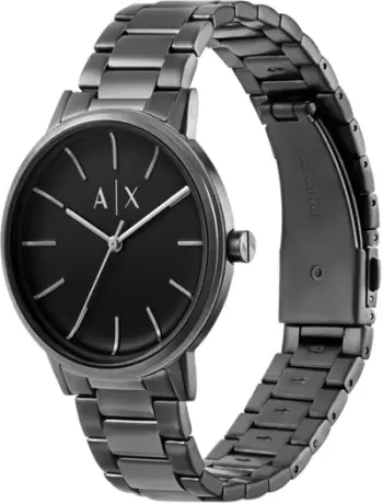 Orë burrash Armani Exchange AX2761, çelik inox, tre akrepa, gri gunmetal