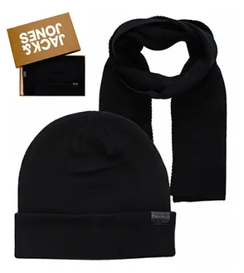 Set shall dhe kapele Jack&Jones 12163827, të zeza